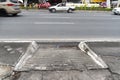 Salvador, Bahia, Brazil - August 11, 2023: Access ramp for wheelchair users and people with physical motor disabilities. Avenida