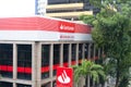 Salvador, Bahia, Brazil - August 11, 2023: Banco do Santander. Facade of the agency located on Avenida Tancredo Neves