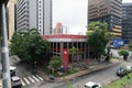 Salvador, Bahia, Brazil - August 11, 2023: Banco do Santander. Facade of the agency located on Avenida Tancredo Neves