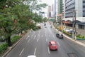 Salvador, Bahia, Brazil - August 11, 2023: Cars are seen traveling on Avenida Tancredo Neves, the commercial center