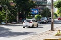 Salvador, Bahia, Brazil - August 11, 2023: View of the heavy traffic of buses, cars and motorcycles on Avenida Tancredo Neves in