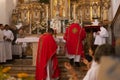 Catholic priests are seen celebrating mass for Santa Luzia in the city of Salvador, Bahia