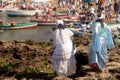 Candomble people are seen paying homage to Yemanja on Rio Vermelho beach