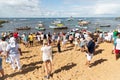 Candomble people are seen paying homage to Yemanja on Rio Vermelho beach