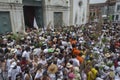 member of the candomble religion participates in a party in honor of Yemanja in the city of Salvador