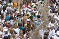 member of the candomble religion participates in a party in honor of Yemanja in the city of Salvador