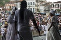 member of the candomble religion participates in a party in honor of Yemanja in the city of Salvador