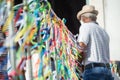 Catholics are seen outside the Senhor do Bonfim church during the mass in honor of the first Friday of 2022 in the city of