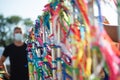 Catholics are seen outside the Senhor do Bonfim church during the mass in honor of the first Friday of 2022 in the city of