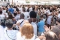 Hundreds of Catholics attend the outdoor mass on the traditional first Friday of 2023 at Senhor do Bonfim church