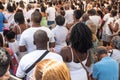 Hundreds of Catholics attend the outdoor mass on the traditional first Friday of 2023 at Senhor do Bonfim church