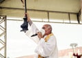 Priest celebrates mass for the faithful in honor of the first day of the year 2022