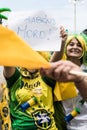 Brazilians protesting against the government of President Dilma Rousseff