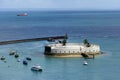 View from the top of Fort Sao Marcelo built in 1608. It is located in Salvador, capital of the Brazilian state of Bahia