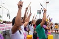 Women protest against misogyny, violence and racism