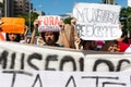 Brazilians protest against money cuts in education by President Jair Bolsonaro in the city of Salvador, Bahia Royalty Free Stock Photo