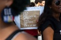 Brazilians are seen protesting against money cuts in Brazilian education by President Jair Bolsonaro in the city of Salvador, Royalty Free Stock Photo