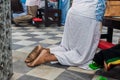 Catholic faithful are seen during mass at the Rosario dos Pretos church in Pelourinho, the historic center of the city of Salvador