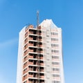 Facade of a large commercial building under construction Royalty Free Stock Photo