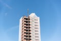 Facade of a large commercial building under construction Royalty Free Stock Photo