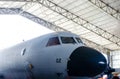 P-3AM Orion aircraft from the Brazilian air force is seen inside the hangar at the aeronautics base in the city of Salvador, Bahia Royalty Free Stock Photo