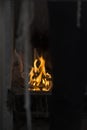 Salvador, Bahia, Brazil - November 02, 2015: People lighting candles in honor of the Day of the Dead Royalty Free Stock Photo