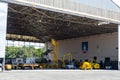 View of the Brazilian Air Force hangar in the city of Salvador, Bahia Royalty Free Stock Photo