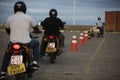 Motorcycle training for detran test Royalty Free Stock Photo