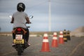 Motorcycle training for detran test Royalty Free Stock Photo