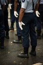 Salvador, Bahia, Brazil - September 07, 2023: Air force soldiers are seen in formation during the Brazilian independence parade in