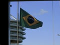 Flag of brazil on mast of salvador