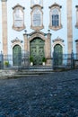 View of the facade of the Rosario dos Pretos Church in Pelourinho, historic center of the city of Salvador, Bahia Royalty Free Stock Photo