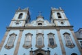 View of the facade of the Rosario dos Pretos Church in Pelourinho, historic center of the city of Salvador, Bahia Royalty Free Stock Photo