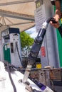 Salvador, Bahia Ã¢â¬â February 06 2020: Speedboat petrol station at the Marina in Salvador Royalty Free Stock Photo