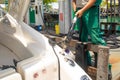 Salvador, Bahia Ã¢â¬â February 06 2020: Speedboat petrol station at the Marina in Salvador Royalty Free Stock Photo