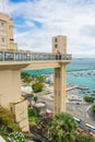 A view of Lacerda Elevator and Bay of All Saints Baia de Todos os Santos in Salvador Royalty Free Stock Photo