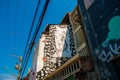 SALVADOR, BRAZIL: Colorful Brazilian street art graffiti scene, picture painted on mermaid wall