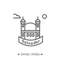 Salvador city line icon. Editable illustration