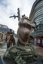 Salvador Dali melting clock sculpture in Andorra la Vella is displayed in the capital cityÃ¢â¬â¢s main plaza