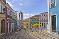 Salvador de Bahia, Pelourinho view with colorful buildings, Brazil, South America