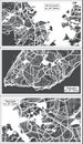 Salvador, Sao Luis and Rio de Janeiro Brazil City Maps Set in Retro Style