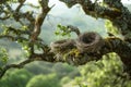 Salvadora persica tree with bird nests. Generative AI.