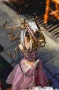 Salvage of a doll redesigned and used as a key or ring holder Royalty Free Stock Photo