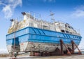 Salvaged stern trawler Royalty Free Stock Photo