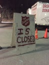 Salvation Army is Closed