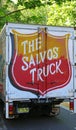 Salvation Army donations truck parked near William Booth House Royalty Free Stock Photo