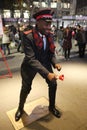 Salvation Army soldier performs for collections in midtown Manhattan. Royalty Free Stock Photo