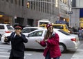 Salvation Army Work and Woman ringing bells, dancing Manhattan