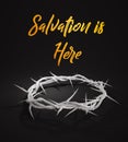 Salvation is Here Crown of Thorns 3D Rendering Dark Background