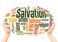 Salvation word cloud hand sphere concept Royalty Free Stock Photo